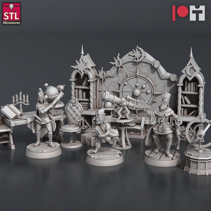 
Astronomers Set, DnD, Dungeons and Dragons, Tabletop RPG, Space, Fantasy, Scatter terrain - by STL Miniatures