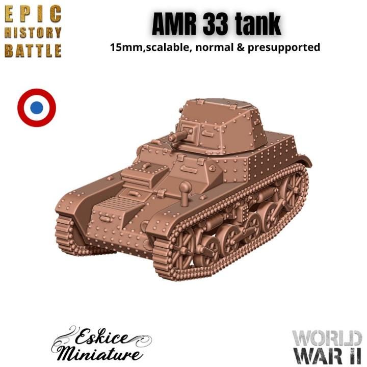 
41pc WW2 French Starter Pack – 15mm 20mm 28mm 32mm 1 35 Scale – Infantry, Vehicles & Artillery – Eskice Miniature