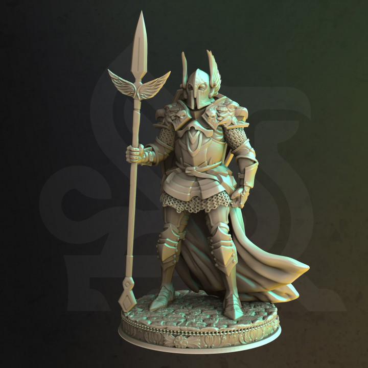 
10pc Knights of the Golden Griffins DnD Dungeons and Dragons 28mm/32mm TTRPG Wargame Miniature Pack DnD 5e Pathfinder Warrior and Knights