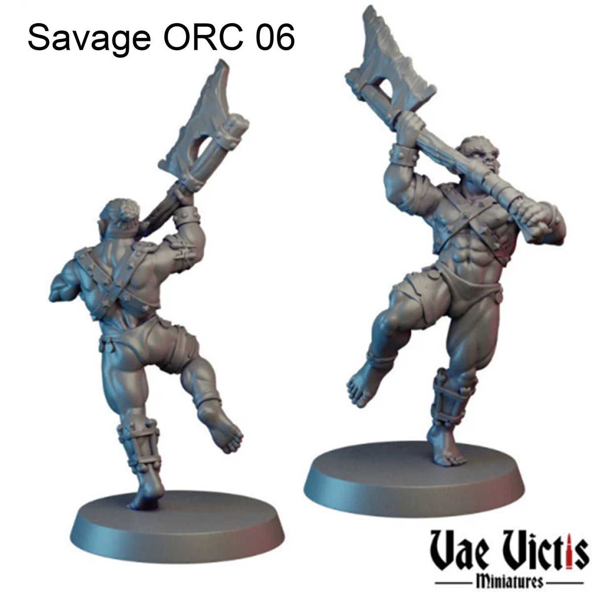 
6pc Savage Orcs DnD Dungeons and Dragons 28mm/32mm TTRPG Wargame Miniatures Fantasy Orc Champions