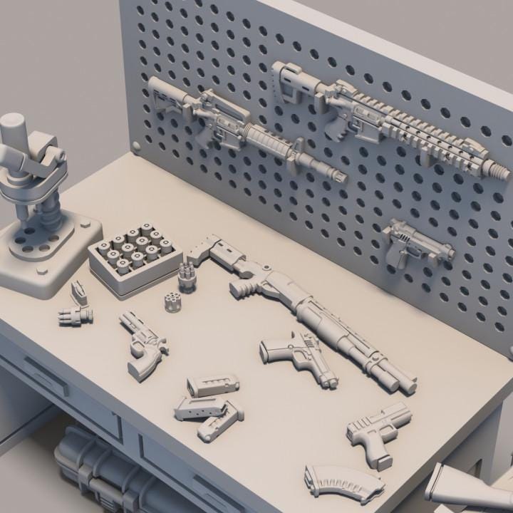 
Gun Workshop Miniature Set DnD Dungeons and Dragons 28mm/32mm Gun Miniatures Scatter Scenery Furniture TTRPG Wargame Set 5e Pathfinder