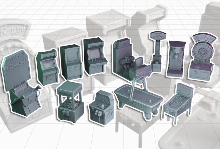 
Arcade Machine Miniatures DnD Dungeons and Dragons 28mm/32mm Wasteland Scatter Terrain TTRPG Fantasy Wargame Miniatures
