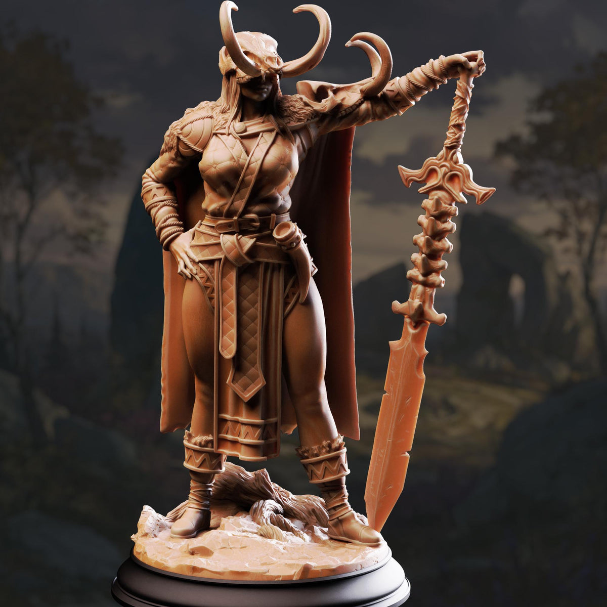
Goddess of Vengeance - Skadi Dungeons and Dragons 28mm/32mm/38mm Mini RPG Tabletop Miniature DnD Painting Pathfinder 5e DnD - DmS