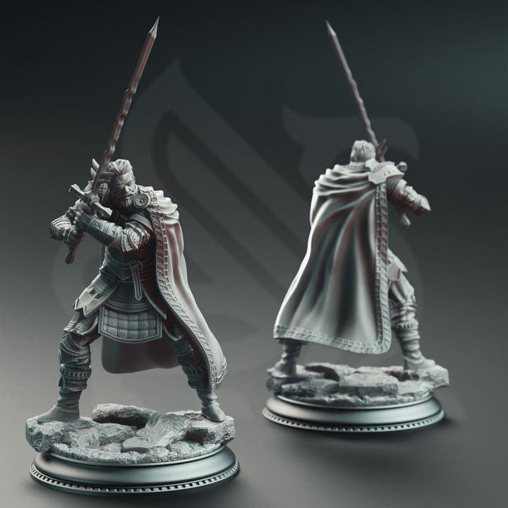 
Veteran Commander Miniature Dungeons and Dragons Fantasy RPG Tabletop Miniature DnD Painting Pathfinder 5e DnD Field Marshall Kurt - DmS