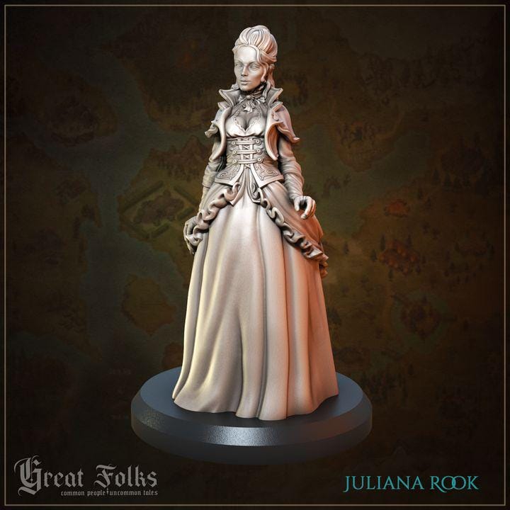 
2pc Townsfolk NPCs The Rook Family DnD Dungeons and Dragons 28mm/32mm TTRPG Wargame Fantasy Miniature Villagers