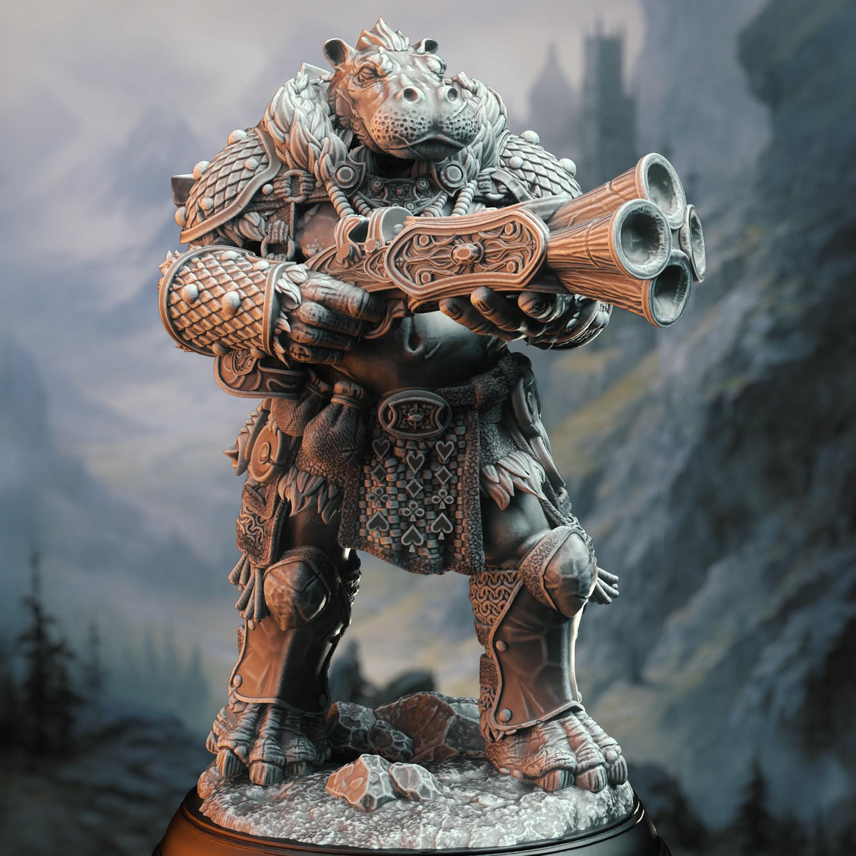 
Dragon Hunter Dungeons and Dragons 28mm/32mm/38mm Mini RPG Tabletop Miniature DnD Painting Pathfinder 5e DnD Olamize Tartt - DmS