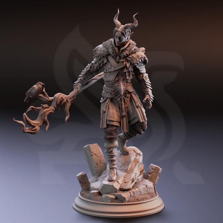 
Tiefling Druid Guardian Miniature Dungeons and Dragons 28mm/32mm/38mm Mini RPG Tabletop Mini DnD Painting Pathfinder 5e DnD Garyck - DmS