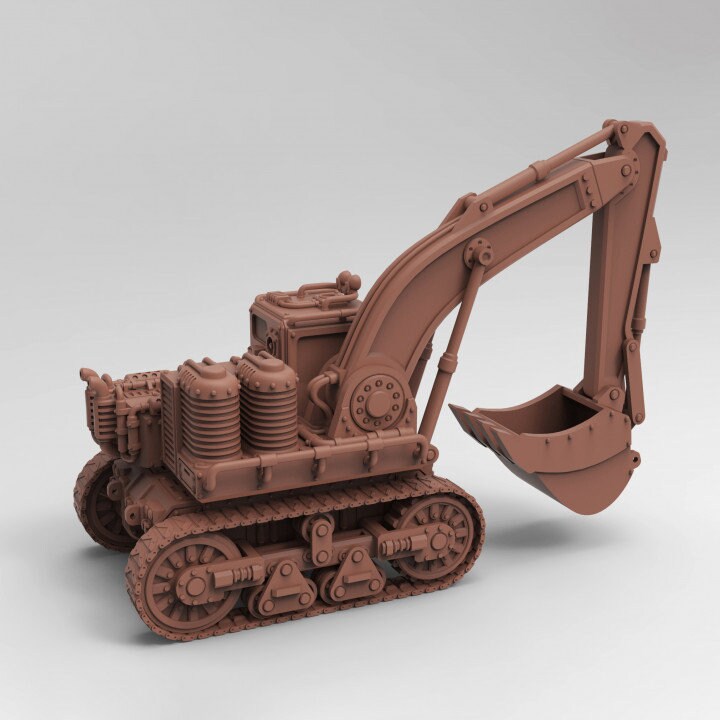 
Miniature Excavator for RPGs Detailed Wasteland SciFi Terrain 28mm/32mm Post Apocalyptic Miniatures Construction Miniature DnD Terrain 40K