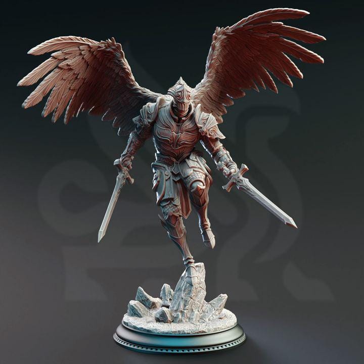 
3pc Angelic Warriors Dungeons and Dragons Winged Celestial Angels Mini RPG Tabletop Miniature DnD Painting Pathfinder 5e DnD Syelden- DmS