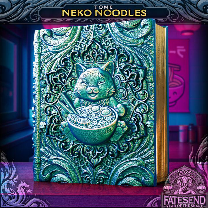 
Neko Noodles Tome Dice Vault – Slide-Out Tray for Dice, Cards, Minis – Cute Cat Ramen Spellbook – DnD RPG Storage Accessory, FatesEnd