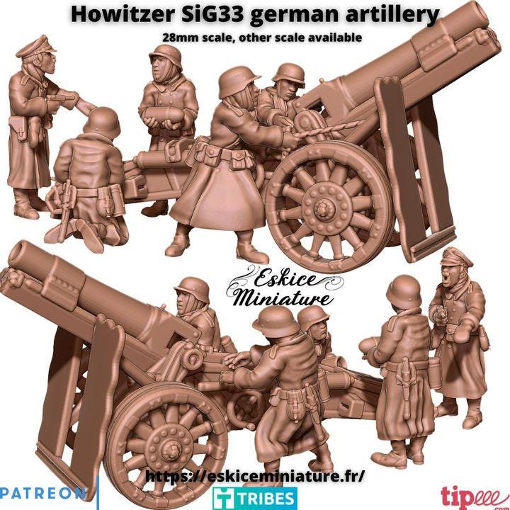 
Howitzer sIG33 with Crew WW2 – 15mm 20mm