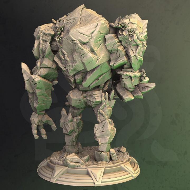 
Elven Druid & Her Rock Golem Dungeons and Dragons 28mm/32mm/38mm Mini RPG Tabletop Miniature DnD Painting Pathfinder 5e DnD Verina - DmS