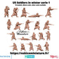 
10pc US Soldiers Winter Serie 1 WW2 – 15mm 20mm 28mm 32mm 1 35 Scale – American Infantry Miniatures – Eskice Miniature