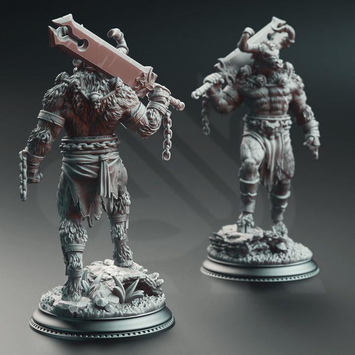 
3 Pc Minotaur Warriors Beast men DnD