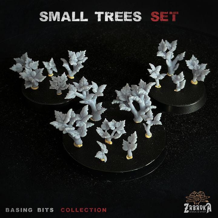 
15pc Small Trees - Basing Bits (Plants) 28mm/32mm Fantasy Forest Battlefield Basing Materials Botanical Scatter Woodland Scenery ElementsZbW