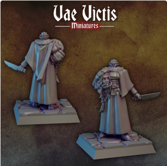
Beheaded Undead Miniature DnD Dungeons and Dragons 28mm/32mm TTRPG Fantasy Wargame Miniature 5e Figurine for campaigns Headless warrior