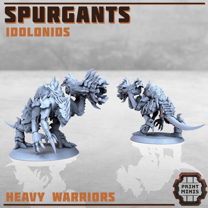
5pc Spurgants Heavy Warriors, Injured Monsters, DnD, Dungeons and Dragons, TTRPG Miniatures, Creatures, Monster Squad, Aliens