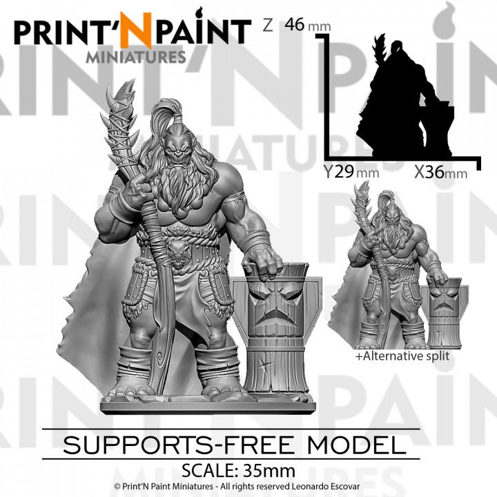 
Shaman Orc Miniature – Dungeons and Dragons RPG Tabletop Fantasy Creature Figure for DnD 5e Encounters –PnP