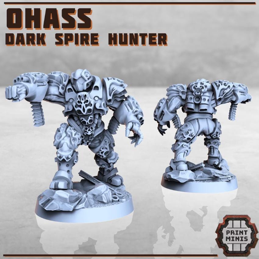 
Dark Spire Hunters DnD Omniversal Battlefield Miniatures 28mm/32mm Spire Angry Hunter Slaughters Spire Soldiers Boss Monsters RPG NPCs