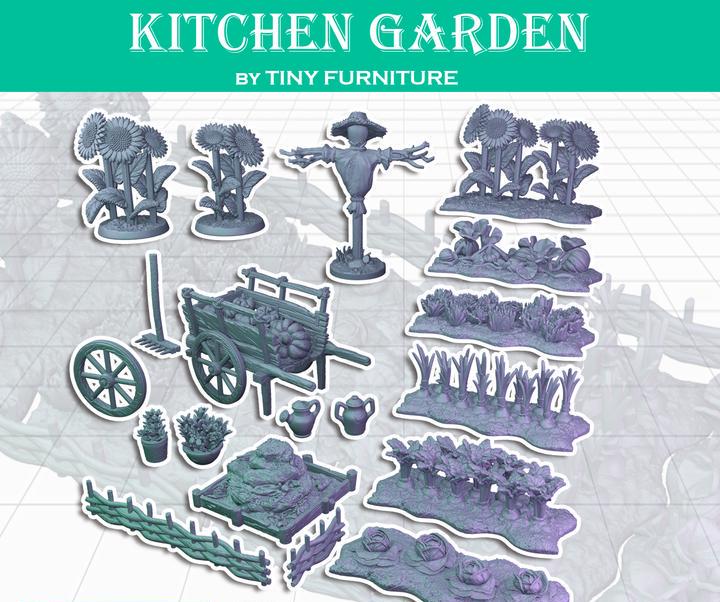 
Farm Vegetable Garden Miniature Set DnD Dungeons and Dragons 28mm/32mm TTRPG Fantasy Scatter Scenery Flower Miniature Vegetable garden patch