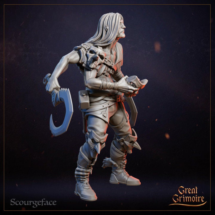 
Scourgeface Miniature, DnD, Undead Warrior, Pathfinder, Tabletop RPG, Dark Fantasy, Four-Armed Ghoul, TTRPG, GreatGrimoire, Gothic Horror