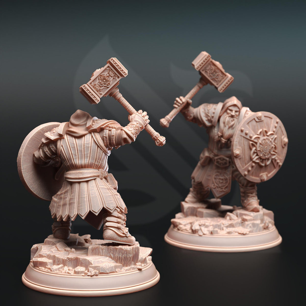 
Dwarven Life Cleric Tors of Delvdor Armed with A Hammer and Shield For DnD Dungeons, Dungeons and Dragons, TTRPG, Wargame Miniature - DmS