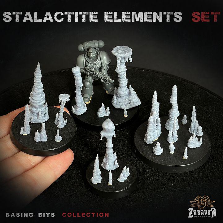 
22pc Stalactite Elements - Basing Bits 28mm/32mm TTRPG Fantasy Battlefield Scatter Terrain Cave Basing Geological Stalactite MiniaturesZbW