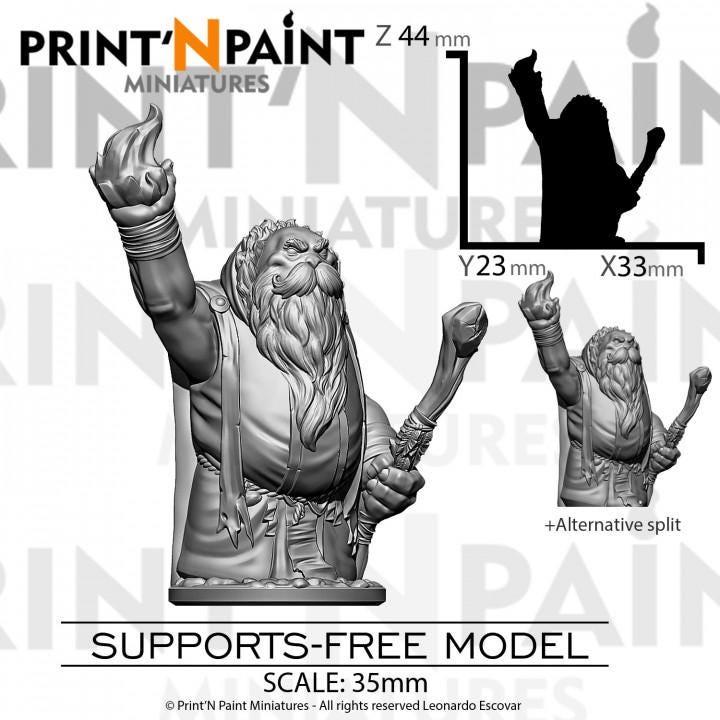 
Walrus Mage Miniature – Dungeons and Dragons RPG Tabletop Figure Pathfinder 5e –PnP