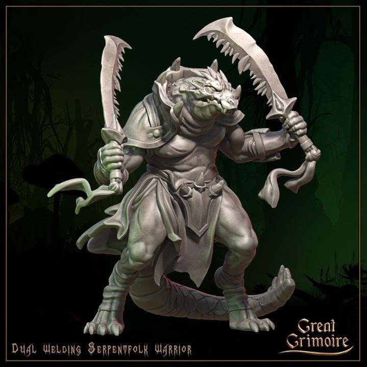 
3 Pc Serpentfolks for Dungeons and Dragons