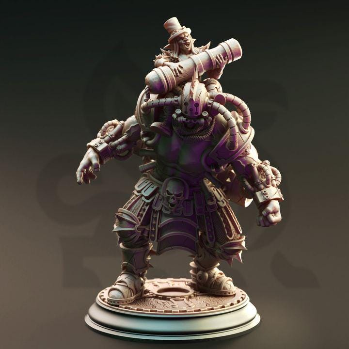 
Chemical Abomination with Goblin Rider Dungeons and Dragons Mini RPG Tabletop Miniature DnD Pathfinder 5e Muscles and Brains - DmS