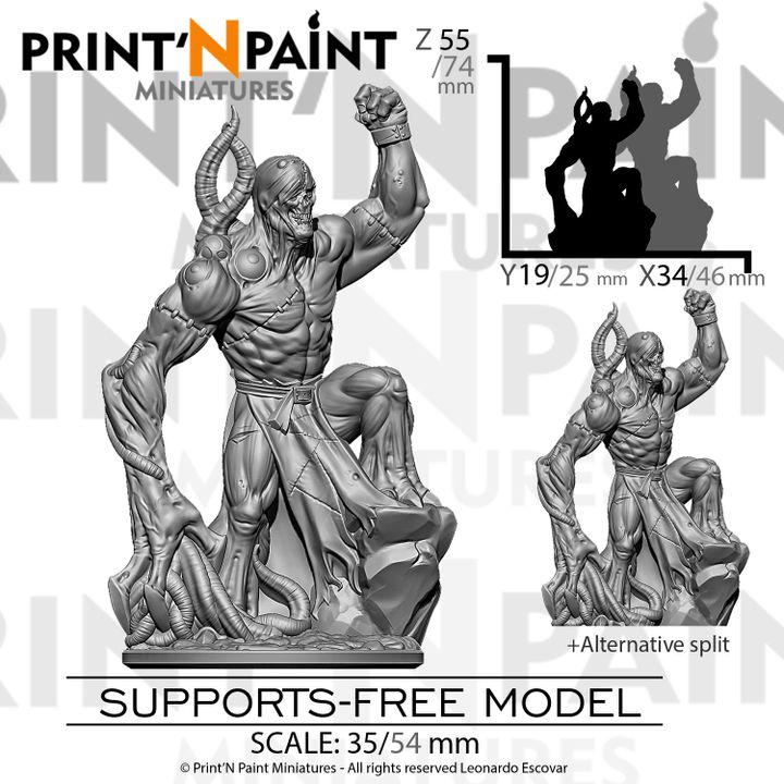 
Zombie Tyrant – Undead Monster Miniature – 28mm 32mm 35mm Scale – Tabletop RPG Figure for DnD & Pathfinder – Gray PLA –PnP