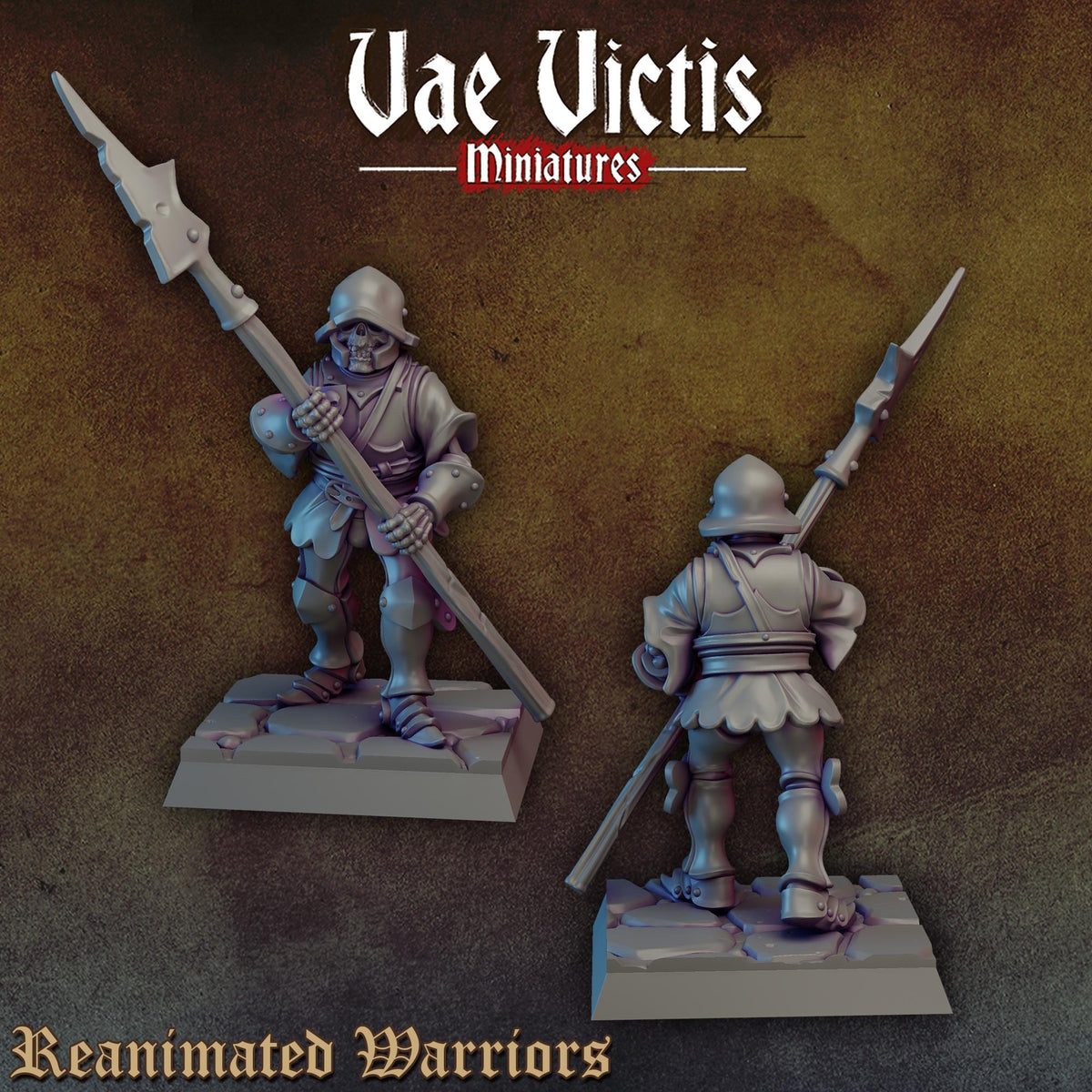 
10pc Skeleton Warrior Set for DnD Dungeons and Dragons 28mm/32mm Scale TTRPG Fantasy Wargame Skeleton Figurines Armored Warriors
