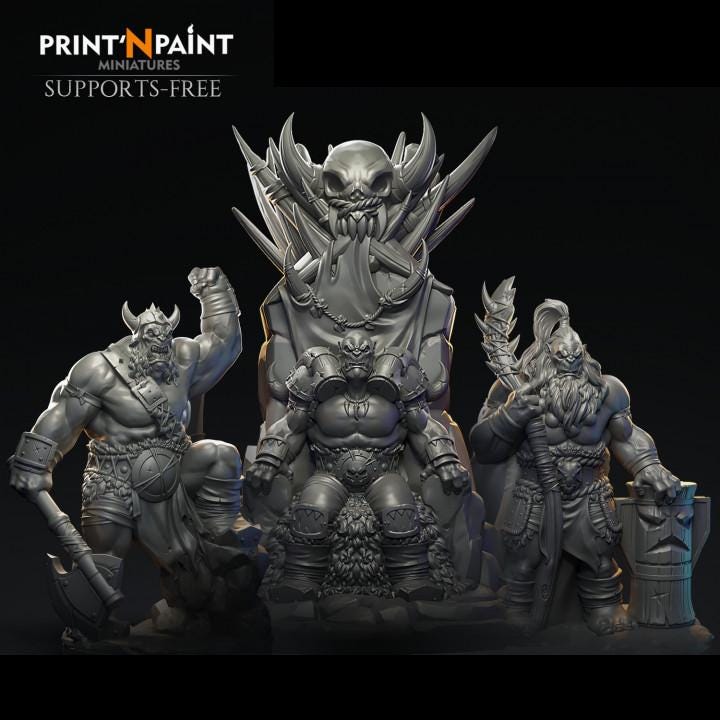 
Warlord's Fury 3 Mini Bundle Miniature – Dungeons and Dragons RPG Tabletop Fantasy Creature Figure for DnD 5e Encounters –PnP