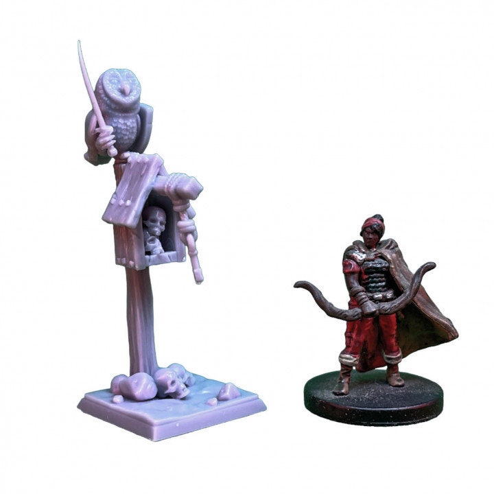 
Owl Knight Figurine, DnD, Dungeons and Dragons, Birdhouse Miniature, RPG, Tabletop - Tiny Furniture