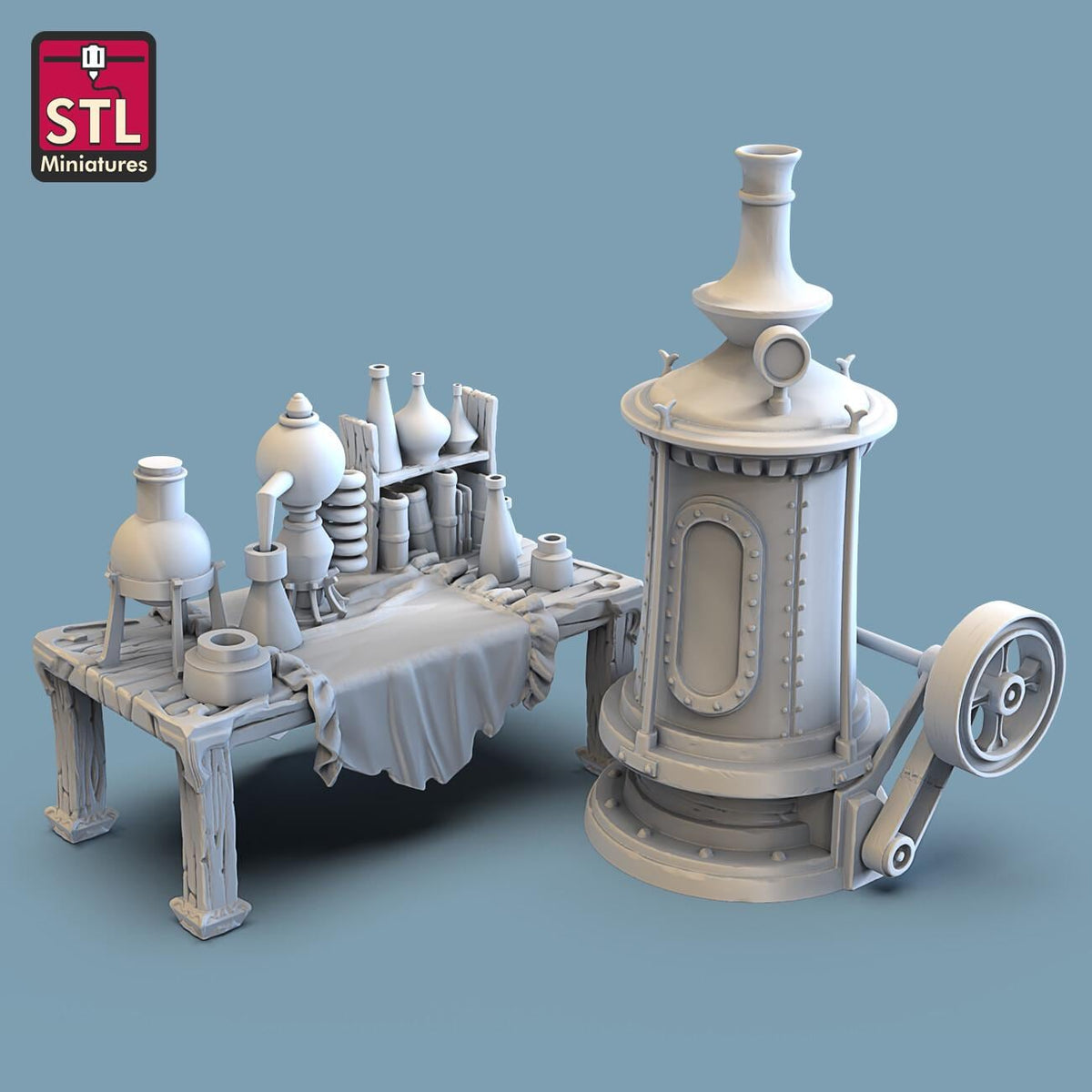 
Alchemist Lab Miniature Scatter DnD Dungeons and Dragons 28mm/32mm TTRPG Fantasy Wargame Props Alchemist Miniatures