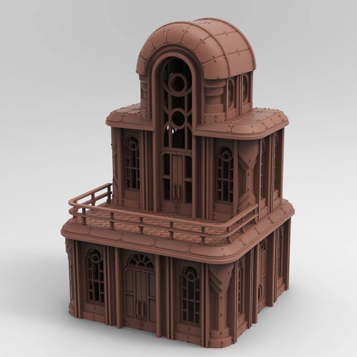 
Steelspire Ordinance Hall | 3D Printed Sci Fi Building Terrain for Wargaming and Tabletop RPGs, Tesseract Tomb