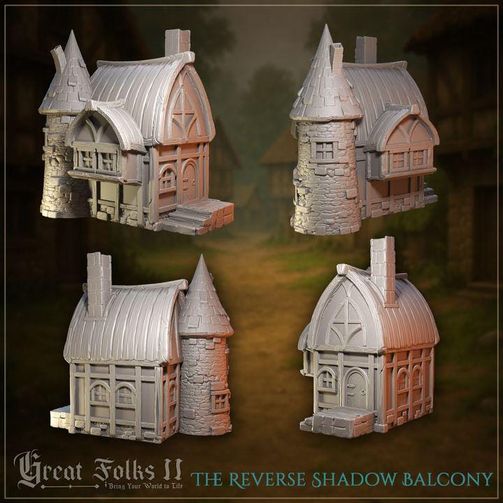 
Tranquil Retreat Building Miniature for Dungeons and Dragons 28mm/32mm TTRPG Miniature Village Building PLA Material - GG