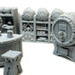 
Tavern Bar DnD Miniature Terrain for Dungeons and Dragons D&D Pathfinder 28mm 32mm Furniture  Bar Stools and Barrels