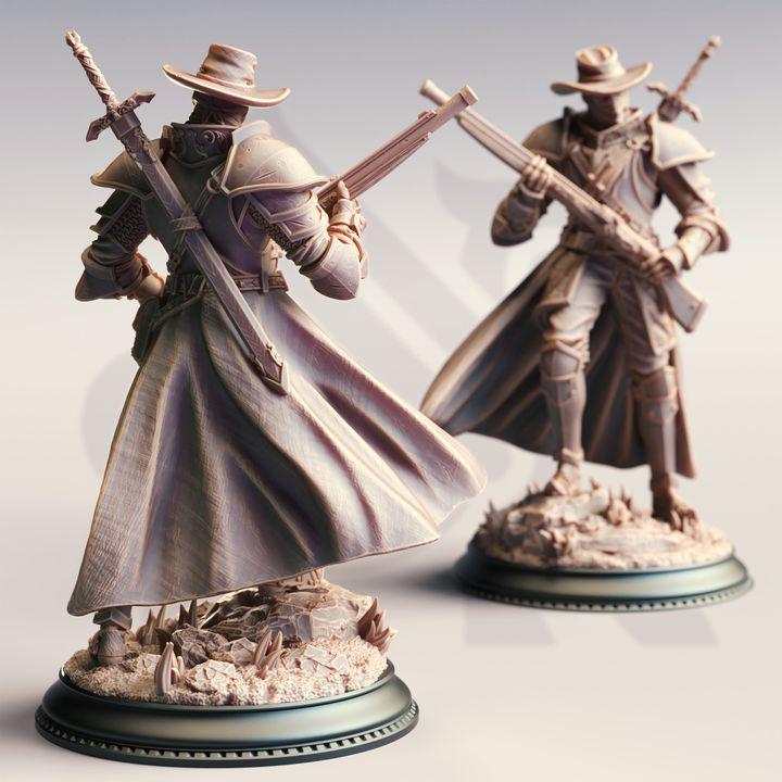 
Inquisitor Gunslinger Dungeons and Dragons 28mm/32mm/38mm Mini RPG Tabletop Miniature DnD Painting Pathfinder 5e DnD Sir Harian - DmS