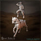 
4pc Sand Nomads V3 NPCs for Dungeons and Dragons 28mm/32mm TTRPG Diorama Miniature RPG Townsfolk Figurines Horse Miniatures Desert NPCs - GG