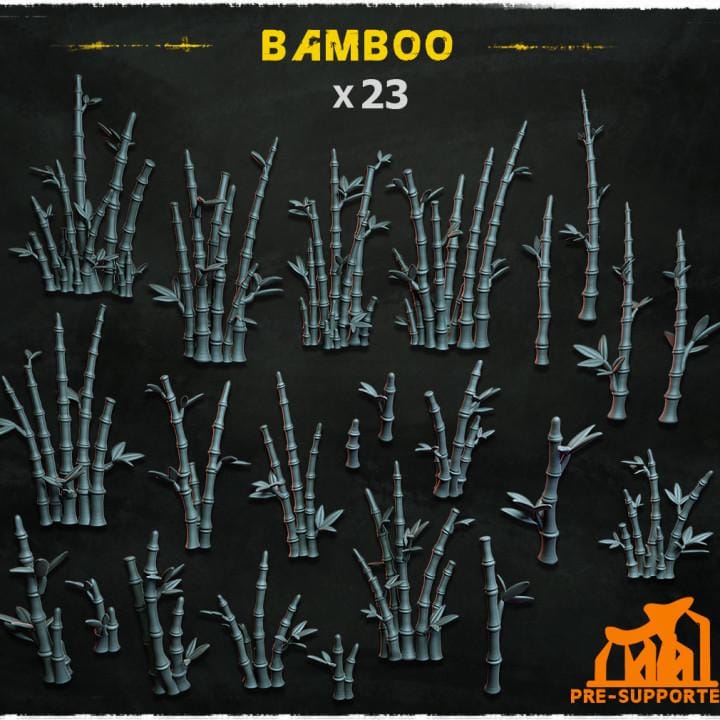 
23pc Bamboo (Basing Bits 1.0) 28mm/32mm TTRPG Fantasy Battlefield Basing Materials Botanical Plant Scatter Tropical Grass Scenery Elements