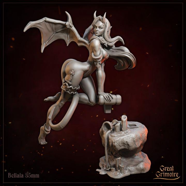 
Female Devil Miniature for Dungeons and Dragons 28mm/32mm TTRPG Devil Book Figurine Beliala - GG