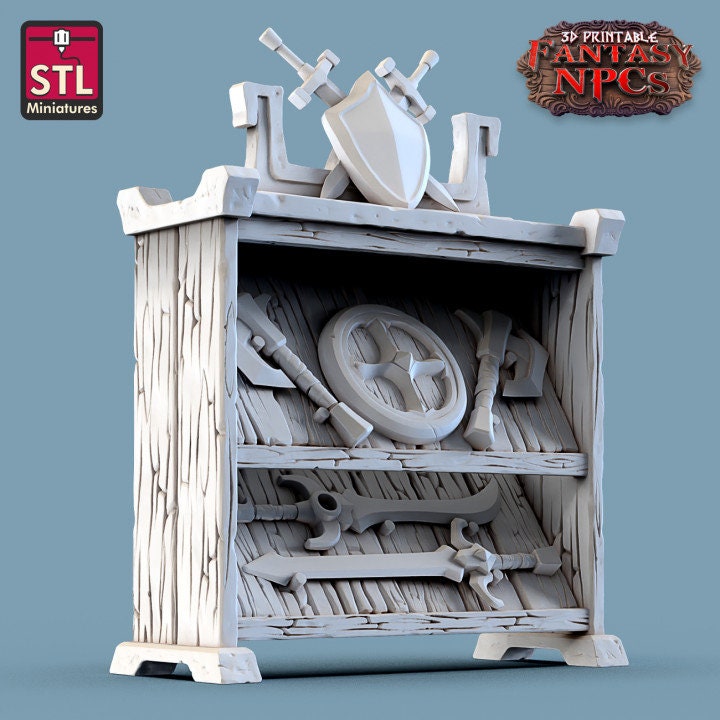 
Weapons Merchant Set, DnD, Dungeons and Dragons, Fantasy Weapons Props, Vendor, Wargame Weapons, D&D Weapon Racks, TTRPG