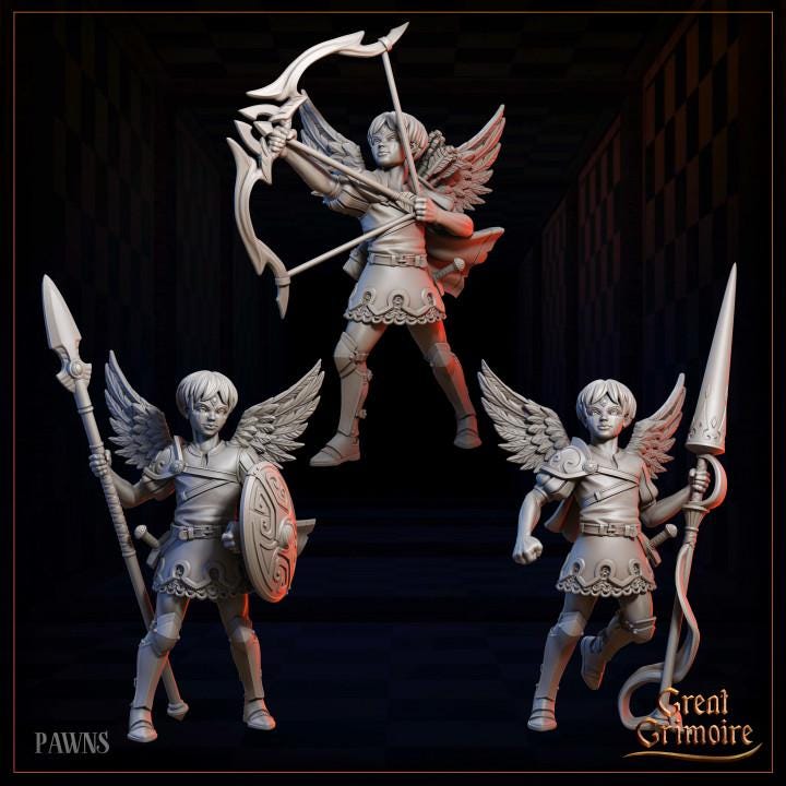 
3 Pc Celestial Angel Miniature Pawns