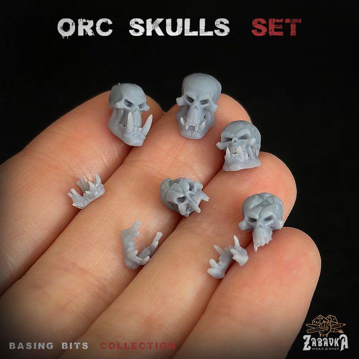 
45pc Orc Skulls DnD Dungeons and Dragons 28mm/32mm TTRPG Fantasy Wargame Scatter Terrain Miniature Basing bitsZbW
