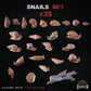 
25pc Snails - Basing Bits 28mm/32mm Whimsical Woodland Fantasy Forest Wargaming Basing Materials Gastropod Scatter Nature Scenery Elements
