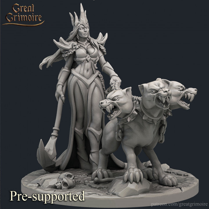 
Lady and her guard dog DnD Dungeons and Dragons 28mm/32mm DnD Monster Figurine TTRPG Fantasy Wargame NPC