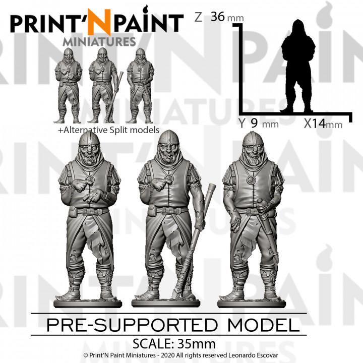 
3 Rotten Soldiers Miniatures – Dungeons and Dragons Undead Warrior Set for DnD 5e Plague Encounters, RPG Battles & Tabletop Horror –PnP
