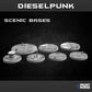 
22pc Industrial Bases - Dieselpunk Collection | TTRPG Scenic Sci-fi Miniature Display Bases Industrial Wargaming Scatter