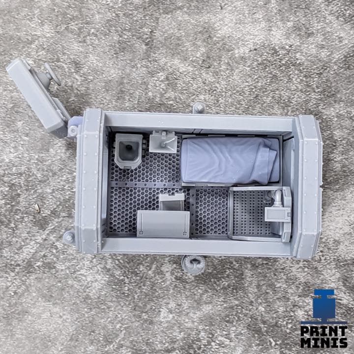 
Inmate Isolation Cell 28mm/32mm TTRPG Fantasy Wargame Prison Cell Sci-fi Scatter Scenery Narok Prison Collection Space Miniature Cage